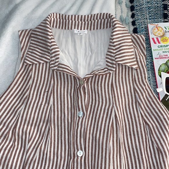 Le Lis Striped Cotton- Blend Romper - Medium - Picture 4 of 6